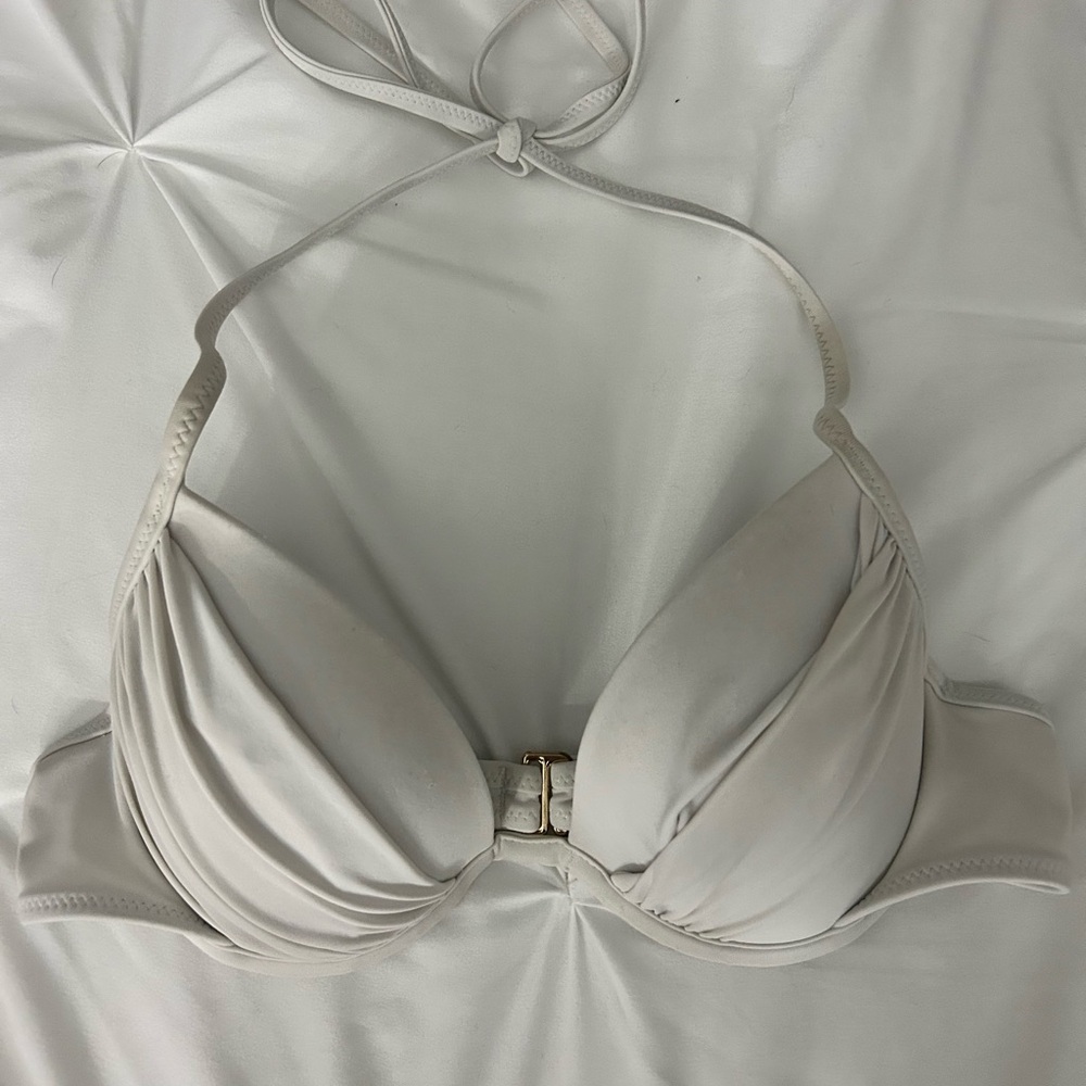 Shade & Shore Cream Halter Swim Bra